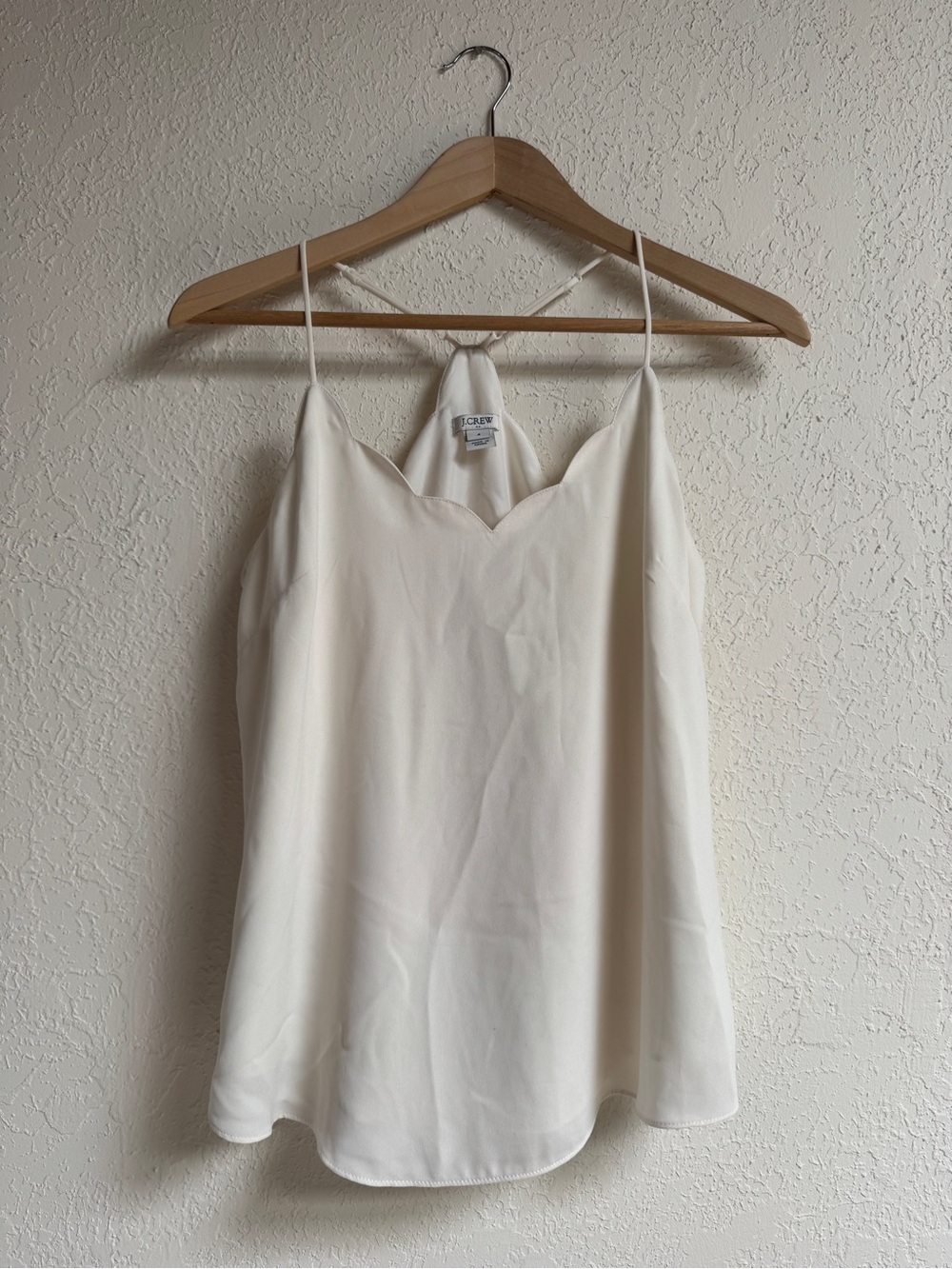 J. Crew Cream Scallop-Edge Cami
